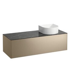 LAUFEN H4054230341 SONAR 46 3/8 INCH WALL MOUNT SINGLE BASIN BATHROOM VANITY BASE WITH ONE DRAWER AND RIGHT CUT-OUT SINK POSITION