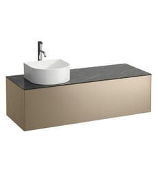 LAUFEN H4054260341 SONAR 46 3/8 INCH WALL MOUNT SINGLE BASIN BATHROOM VANITY BASE FOR LEFT CUT-OUT SINK WITH ONE DRAWER