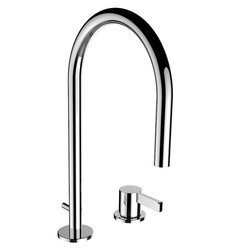 LAUFEN H311332004221U KARTELL 12 1/4 INCH DECK MOUNT TWO HOLES BATHROOM SINK FAUCET WITH POP-UP WASTE - CHROME