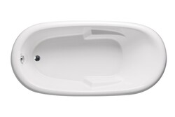 AMERICH AL7236PA2 ALESIA 72 INCH X 36 INCH OVAL END DRAIN PLATINUM SERIES AND AIRBATH II COMBO BATHTUB WITH INTEGRAL ARM RESTS
