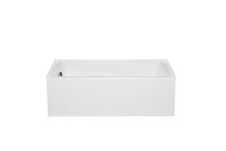 AMERICH KN6030BL KENT 60 INCH X 30 INCH RECTANGULAR ALCOVE LEFT HAND BUILDER SERIES TUB WITH AN INTEGRAL APRON AND MOLDED TILE FLANGE