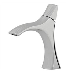 AQUABRASS ABFB98014PC STILETTO 6 7/8 INCH SINGLE HOLE BATHROOM SINK FAUCET WITH POP-UP DRAIN - POLISHED CHROME
