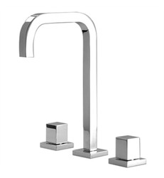 AQUABRASS ABFBX7816 XSQUARE 11 INCH THREE HOLES WIDESPREAD BATHROOM SINK FAUCET WITH POP-UP DRAIN