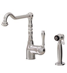 AQUABRASS ABFK2150S NEW ENGLAND 11 INCH DECK MOUNT PULL-DOWN DUAL STREAM MODE KITCHEN FAUCET WITH SIDE SPRAY