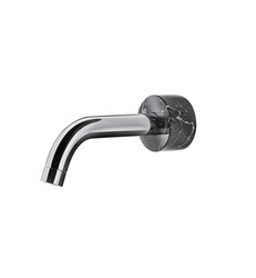 AQUABRASS BLACKMACL32NM MARMO 7 3/4 INCH WALL MOUNT ROUND TUB SPOUT WITH BLACK MARQUINA MARBLE