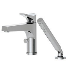 AQUABRASS ABFB17074 METRO 9 1/8 INCH TWO HOLES DECK MOUNT ROMAN TUB FAUCET WITH HANDSHOWER