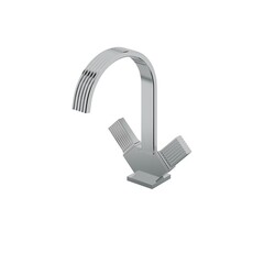 AQUABRASS ABFB34014 TOSCA 11 1/8 INCH SINGLE HOLE DECK MOUNT BATHROOM FAUCET WITH METAL HANDLES