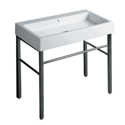 WHITEHAUS B-U90-DUCG1-A09 BRITANNIA 35.75 INCH RECTANGULAR SINK CONSOLE WITH FRONT TOWEL BAR AND NO FAUCET HOLE DRILL