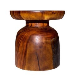 A TOUCH OF DESIGN TB107W467 KIARA 18 INCH SCULPTURAL ROUND END TABLE FROM SOLID SUAR WOOD