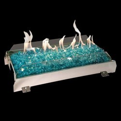REAL FYRE G21-GL-2-12 VENT-FREE SEE-THRU CONTEMPORARY GLASS BURNER WITH 12 SERIES STANDING PILOT AND ON OR OFF REMOTE CONTROL