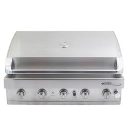 BARBEQUES GALORE 368478 TURBO ELITE 39 3/4 INCH BUILT-IN STAINLESS STEEL LIQUID PROPANE GAS BBQ GRILL