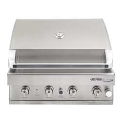 BARBEQUES GALORE 368476 TURBO ELITE 32 1/2 INCH BUILT-IN STAINLESS STEEL LIQUID PROPANE GAS BBQ GRILL