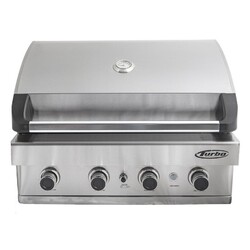 BARBEQUES GALORE 368472 TURBO 32 1/2 INCH BUILT-IN STAINLESS STEEL LIQUID PROPANE GAS BBQ GRILL