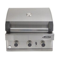 BARBEQUES GALORE 368471 TURBO 26 1/2 INCH BUILT-IN STAINLESS STEEL NATURAL GAS BBQ GRILL