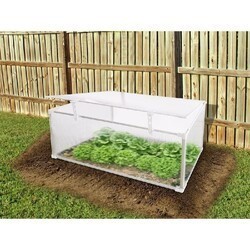 HANOVER HANGHMN-3NAT 47 1/4 INCH COLD FRAME MINI GREENHOUSE WITH SINGLE GARDEN BED - NATURAL AND SILVER