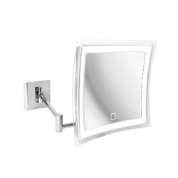 WS BATH COLLECTIONS BEAUTY 400T 8 1/4 INCH BATTERY-OPERATED 5X MAGNIFYING WALL MIRROR - POLISHED CHROME