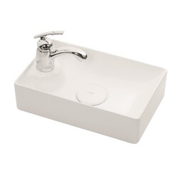 WS BATH COLLECTIONS VISION 16042 16 1/2 INCH VESSEL BATHROOM SINK - GLOSSY WHITE