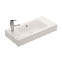 WS BATH COLLECTIONS MINIMAL 4054 27 5/8 INCH WALL MOUNT OR VESSEL BATHROOM SINK - CERAMIC WHITE