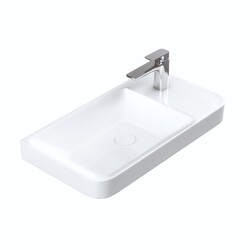 WS BATH COLLECTIONS LUXURY 49 19 1/4 INCH WALL MOUNT OR VESSEL BATHROOM SINK - GLOSSY WHITE