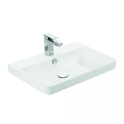 WS BATH COLLECTIONS LUXURY 60 LUXURY 23 3/4 INCH CERAMIC WALL MOUNT OR DROP-IN BATHROOM SINK