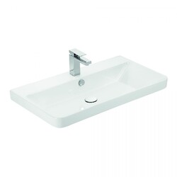 WS BATH COLLECTIONS LUXURY 80 LUXURY 31 3/4 INCH CERAMIC WALL MOUNT OR DROP-IN BATHROOM SINK