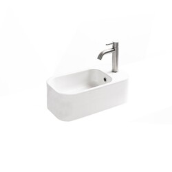 WS BATH COLLECTIONS COSA MINI 48R - 86103R 18 7/8 INCH WALL MOUNT OR VESSEL BATHROOM SINK WITH RIGHT FAUCET HOLE