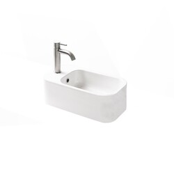 WS BATH COLLECTIONS COSA MINI 48L - 86103L 18 7/8 INCH WALL MOUNT OR VESSEL BATHROOM SINK WITH LEFT FAUCET HOLE