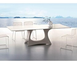 ROBERTI 9867F CORAL REEF 87 INCH RECTANGLE GLASS TABLE