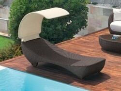 ROBERTI 9568 SAINT TROPEZ 29 INCH SUNBED WITH WHEELS AND SUN PROTECTION - CHOCOLATE