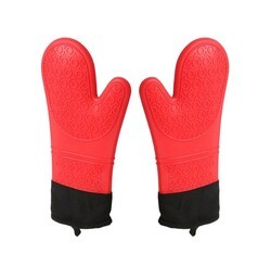 STYLISH A-901-RED 5 1/2 INCH HEAT RESISTANT SILICONE MITTS