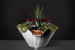 SLICK ROCK KCC22CSCC CASCADE 22 INCH CONICAL WATER BOWL PLANTER WITH COPPER SCUPPER