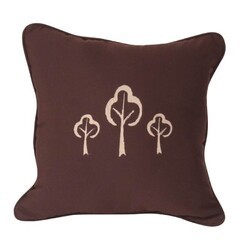 INSPIRED VISIONS 1010-02251600 16 INCH TREE SILHOUTTE EMBROIDERY PILLOW - CANVAS BAY BROWN