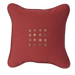 INSPIRED VISIONS 1012-02251800 16 INCH SIXTEEN BUTTON PILLOW - CANVAS HENNA