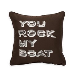 INSPIRED VISIONS 1016-01251601 16 INCH YOU ROCK MY BOAT EMBROIDERY PILLOW - CANVAS BAY BROWN