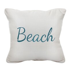 INSPIRED VISIONS 1016-01260201 16 INCH BEACH EMBROIDERY PILLOW - CANVAS