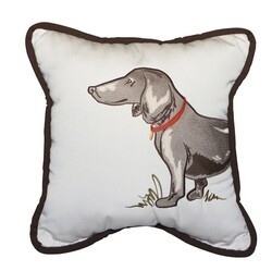INSPIRED VISIONS 1018-01260203 18 INCH PUPPY EMBROIDERY PILLOW - CANVAS