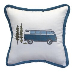INSPIRED VISIONS 1018-01260213 18 INCH BEETLE VAN EMBROIDERY PILLOW - CANVAS
