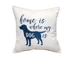 INSPIRED VISIONS 1018-01260223 18 INCH HOME IS WHERE MY LABRADOR IS EMBROIDERY PILLOW - CANVAS