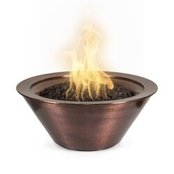 THE OUTDOOR PLUS OPT-101-24NWF CAZO 24 INCH HAMMERED COPPER MATCH LIT FIRE BOWL