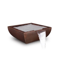 THE OUTDOOR PLUS OPT-24AVCPWO AVALON 24 INCH WATER BOWL - HAMMERED PATINA COPPER