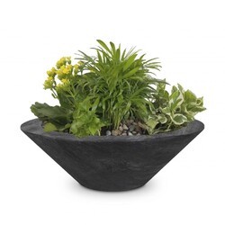 THE OUTDOOR PLUS OPT-24RWGPO CAZO 24 INCH WOOD GRAIN PLANTER BOWL