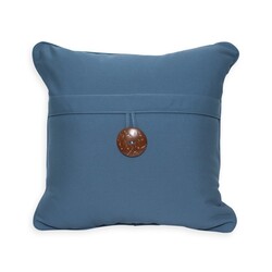 INSPIRED VISIONS 1018-01256701 16 INCH SINGLE BUTTON PILLOW - CANVAS SAPPHIRE