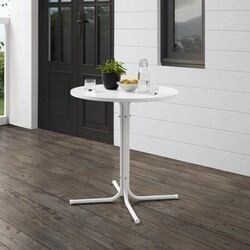 CROSLEY CO1014-WH GRIFFITH 27 7/8 INCH OUTDOOR BISTRO TABLE - WHITE SATIN