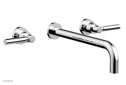 PHYLRICH DWL130-12 BASIC 12 INCH THREE HOLES WIDESPREAD WALL BATHROOM FAUCET WITH LEVER HANDLES