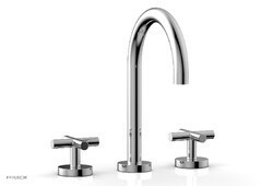PHYLRICH 120-01 TRANSITION 10 1/4 INCH THREE HOLES WIDESPREAD DECK BATHROOM FAUCET WITH CROSS HANDLES AND HIGH SPOUT