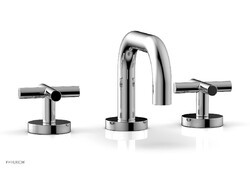 PHYLRICH 120-03 TRANSITION 5 INCH THREE HOLES WIDESPREAD DECK BATHROOM FAUCET WITH CROSS HANDLES AND LOW SPOUT