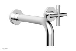 PHYLRICH 120-15 TRANSITION 4 1/2 INCH TWO HOLES WALL MOUNT BATHROOM FAUCET WITH CROSS HANDLE