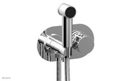 PHYLRICH 222-64-048 JOLIE 4 INCH TWO HOLES WALL MOUNT BIDET FAUCET WITH ROUND HANDLES AND GREY ACCENTS