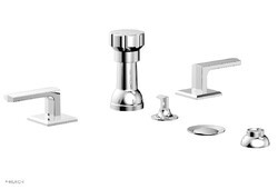 PHYLRICH 184-61 DIAMA 4 1/4 INCH FOUR HOLES DECK MOUNT BIDET FAUCET WITH LEVER HANDLES