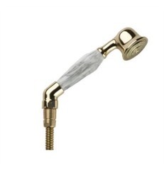 PHYLRICH K6539 CARRARA 2 1/8 INCH SINGLE-FUNCTION WHITE MARBLE HAND SHOWER WITH HOSE
